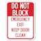 Signmission Do Not Block Emergency Exit Door Keep Clear Heavy-Gauge Aluminum Rust Proof Parking, A-1824-24154 A-1824-24154 - alternate 1
